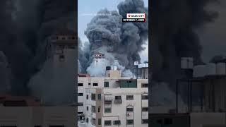 Two towers in Gaza City hosting media offices collapsed. #News #Israel #gaza #warzone #bombardment