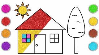 How to Draw a House Step By Step | Draw picture of a house | Easy Drawing for Kids