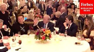 NEW VIDEO: Trump Hosts Thanksgiving Dinner At Mar-A-Lago With Melania, Elon Musk In Attendance