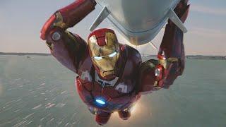 Iron man missile scene - Iron man saves the city from nuclear missile - Avengers 2012..(Subtitles)