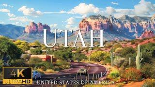 FLYING OVER UTAH (4K Video UHD) - Relaxing Music With Stunning Beautiful Nature Video For Relaxation