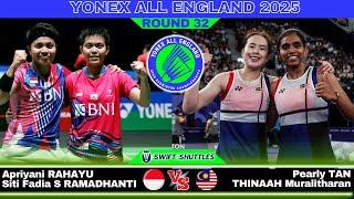 Apriyani/Fadia (INA) vs TAN Pearly/THINAAH Muralitharan (MAS) | All England 2025 Badminton