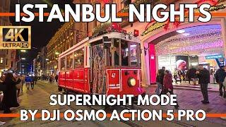 4K Istanbul Turkey Night Walking Tour | DJI Osmo Action 5 Pro - Taksim Square & Istiklal Street