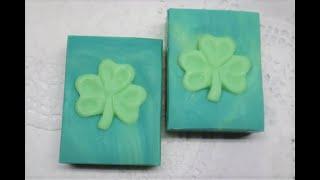 Making Irish Green and White Goat Milk Soap -Irish Spring Type - Swan Soap and Such