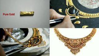 Latest Gold Necklace Design | Jewellery Making | Learn how to make this design | 24K Pure Gold