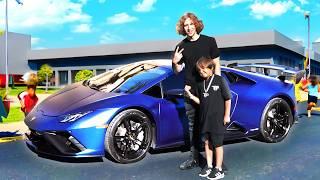 Picking up BABY TAP From School in a LAMBORGHINI..