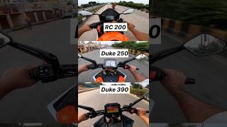 KTM RC 200 VS Duke 250 VS Duke 390  First Gear Challenge #shorts #duke390