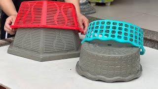 Smart Ideas - Unique Creative Plant Pots From Cement And Plastic Baskets