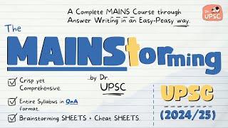 MAINStorming: The ONLY Course you need for UPSC MAINS- 2024/25