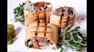 شاورما اللحم بطريقة المطاعم سهلة وسريعة BEEF SHAWARMA like restaurant - EASY AND FAST -