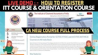 ICAI ICITSS Registration Process | How To Register ICAI ITT Course | How to Register ICAI OC Course