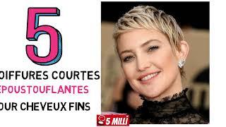 5 COIFFURE CHEVEUX fins FEMME - Plus de 5 coupe courte femme fins sans brushing