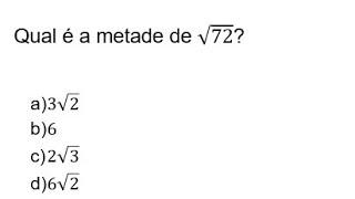 RADICIAÇÃO - Qual é a metade de raiz de 72? #concursos