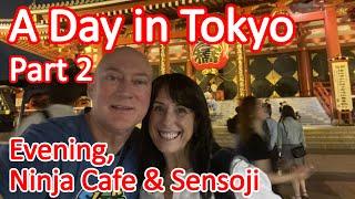 A Day in Tokyo Japan Part 2 - Evening, Ninja Cafe and Sensoji (Senso-Ji) Temple