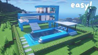 Minecraft Tutorial l How to build a mansion in minecraft easy | Minecraft: Modern Mansion Tutorial