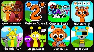 Sprunki Incredibox,Cute vs Scary Beats,Monster DIY Mix Beats,Spranky Run,Spruni Magic Beats,BeatDuet