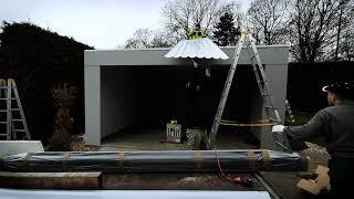 Fabrego - montáž garáže za 1 den. Montovaná garáž od základu až po automatické zavírání vrat.