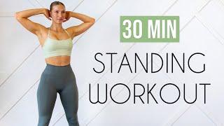 30 MIN FULL BODY HIIT - All Standing, No Repeats, Warm Up & Cool Down