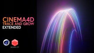 Cinema 4D and Redshift - Trace and grow particles extended