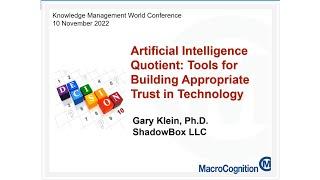 Keynote: Artificial Intelligence Quotient: Tools For Building