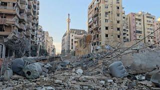 Destruction at the site of Israeli strike on Beirut's southern suburbs | AFP