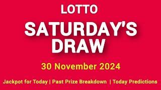 The national lottery lotto draw for saturday 30 November 2024