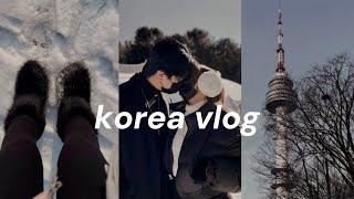 winter in seoul korea - december  first snow! | aesthetic couple vlog (part I)