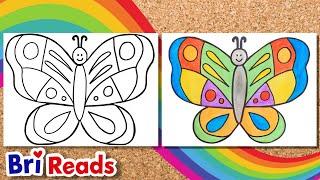 How to Draw a Colorful Butterfly! | Easy Step by Step Tutorial for Kids with Bri Reads