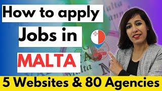 How To Apply For JOBS In MALTA Easily? | Step By Step Complete Process With Demo | Job +Agencies