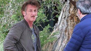 Sean Penn Grabs A Smoke At Soho House In Malibu