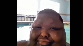 Fat guy cries after going under water