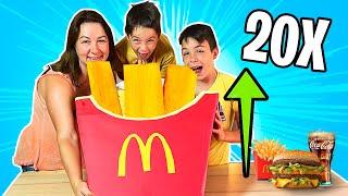 Haciendo PATATAS del Menú de McDonald's ¡GIGANTES!  en familia ¿Podremos hacerlo?