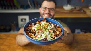 فتة باذنجان بدبس الرمان | سر صلصة اللبن | Eggplant Fatteh