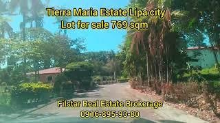 Lot for sale in TIERRA MARIA ESTATE Lipa City Batangas 769 sqm