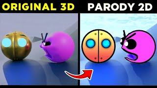 FIRE IN THE HOLE ORIGINAL 3D vs PARODY 2D | Geometry Dash | Meme