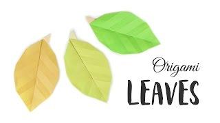 Easy Origami Leaf Tutorial - DIY - Paper Kawaii