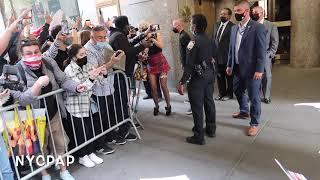 Miley Cyrus gets crushed by fans & autograph collectors when she arrives back to her  Hotel 5/6/21.