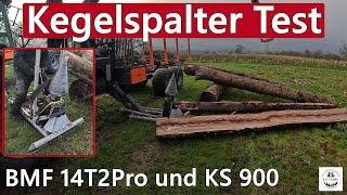 Kegelspalter Test am Rückewagen | BMF 14T2Pro und KS 900 zum Starkholz spalten