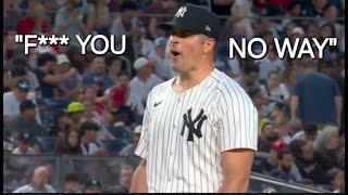 Carlos Rodón yells at Aaron Boone!! " NO WAY"