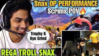 Snax OP Performance in Scrims POV  Rega Trolling Snax 