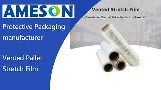 Ameson Vented Stretch Film, Perforated Food Pallet Wrap, Allows product to breathe