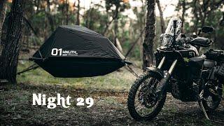 Solo Motorcycle Camping in Monolith Floating Tent | Nature ASMR