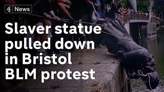 Statue of Bristol slaver Edward Colston torn down by Black Lives Matter demonstrators