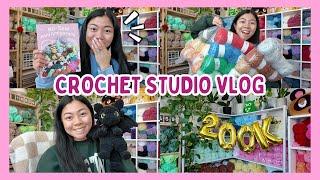 Crochet Studio Vlog  buying EVERY color of this yarn, seeing my book, hitting 200K, & more!