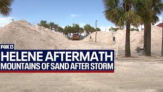 Sand removal process begins after Hurricane Helene