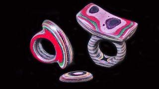 Faux Fordite  Rings From Paper And Epoxy