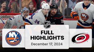 NHL Highlights | Islanders vs. Hurricanes | December 17, 2024