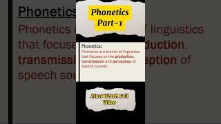 What is Phonetics | Branches or Type of Phonetics #linguistics #phonetics