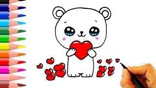 Kalpli Ayıcık Nasıl Çizilir? - How To Draw a Polar Bear with Heart
