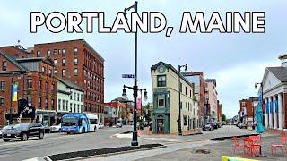 DRIVING IN MAINE, USA - Downtown Portland Driving Tour - 4K